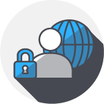 Icon depicting a secure online user